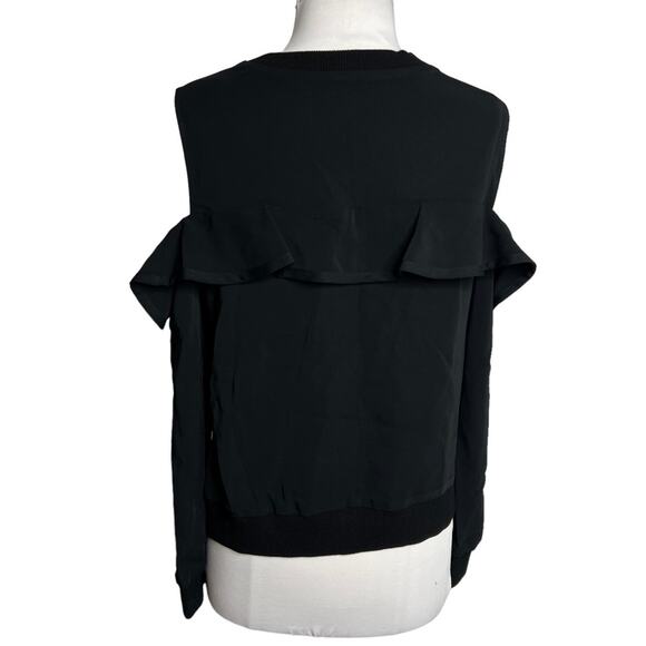 A.L.C. Lindsey Cold Shoulder Top black ruffle sz 8 ALC - Picture 5 of 9